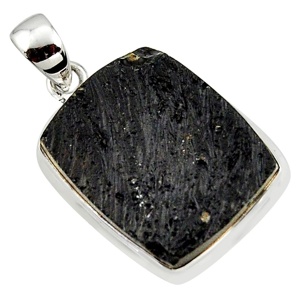 925 sterling silver 18.15cts natural black tektite pendant jewelry r41840