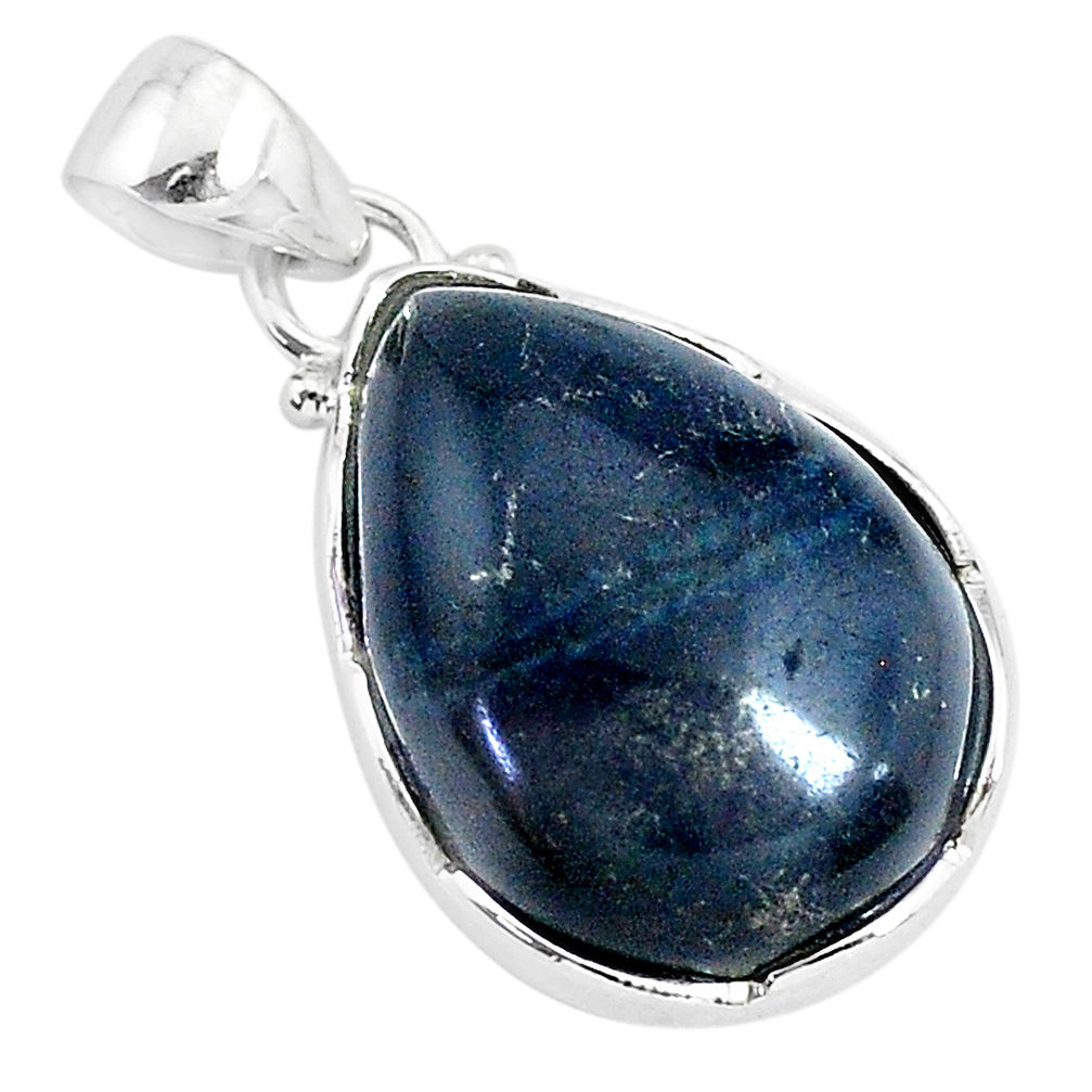 925 sterling silver 13.70cts natural black vivianite pendant jewelry r94250