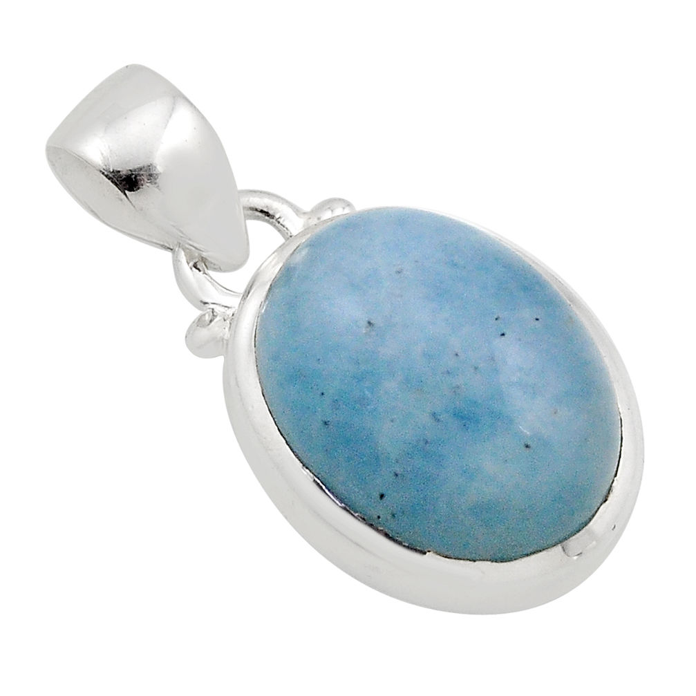 925 sterling silver 9.91cts natural blue aquamarine oval pendant jewelry y86280