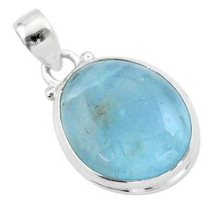 925 sterling silver 15.65cts natural blue aquamarine pendant jewelry t42768