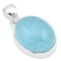 925 sterling silver 12.36cts natural blue aquamarine pendant jewelry u25663