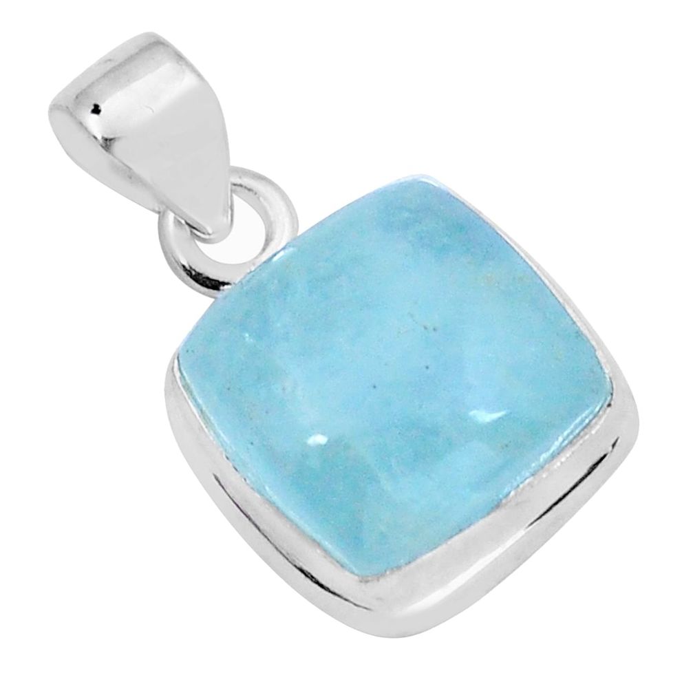 925 sterling silver 6.04cts natural blue aquamarine pendant jewelry y10212