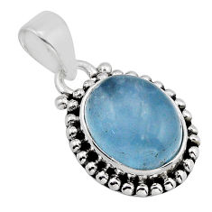 925 sterling silver 5.24cts natural blue aquamarine pendant jewelry y82052