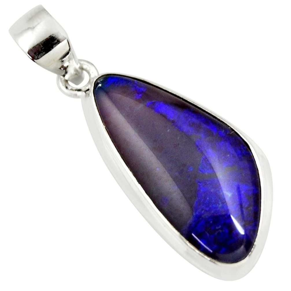 925 sterling silver 9.83cts natural blue australian opal triplet pendant r36147