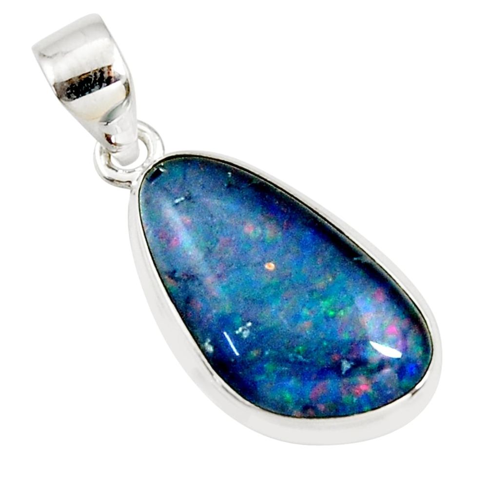 925 sterling silver 9.39cts natural blue australian opal triplet pendant r36164