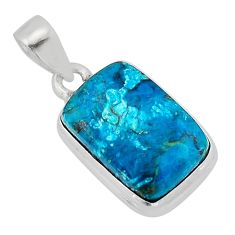 925 sterling silver 9.96cts natural blue chrysocolla pendant jewelry y79473