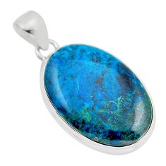 925 sterling silver 15.02cts natural blue chrysocolla pendant jewelry y94131