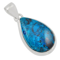 925 sterling silver 11.62cts natural blue chrysocolla pendant jewelry y94970