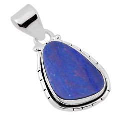925 sterling silver 4.26cts natural blue doublet opal australian pendant n31631