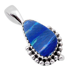 925 sterling silver 3.74cts natural blue doublet opal australian pendant n54063