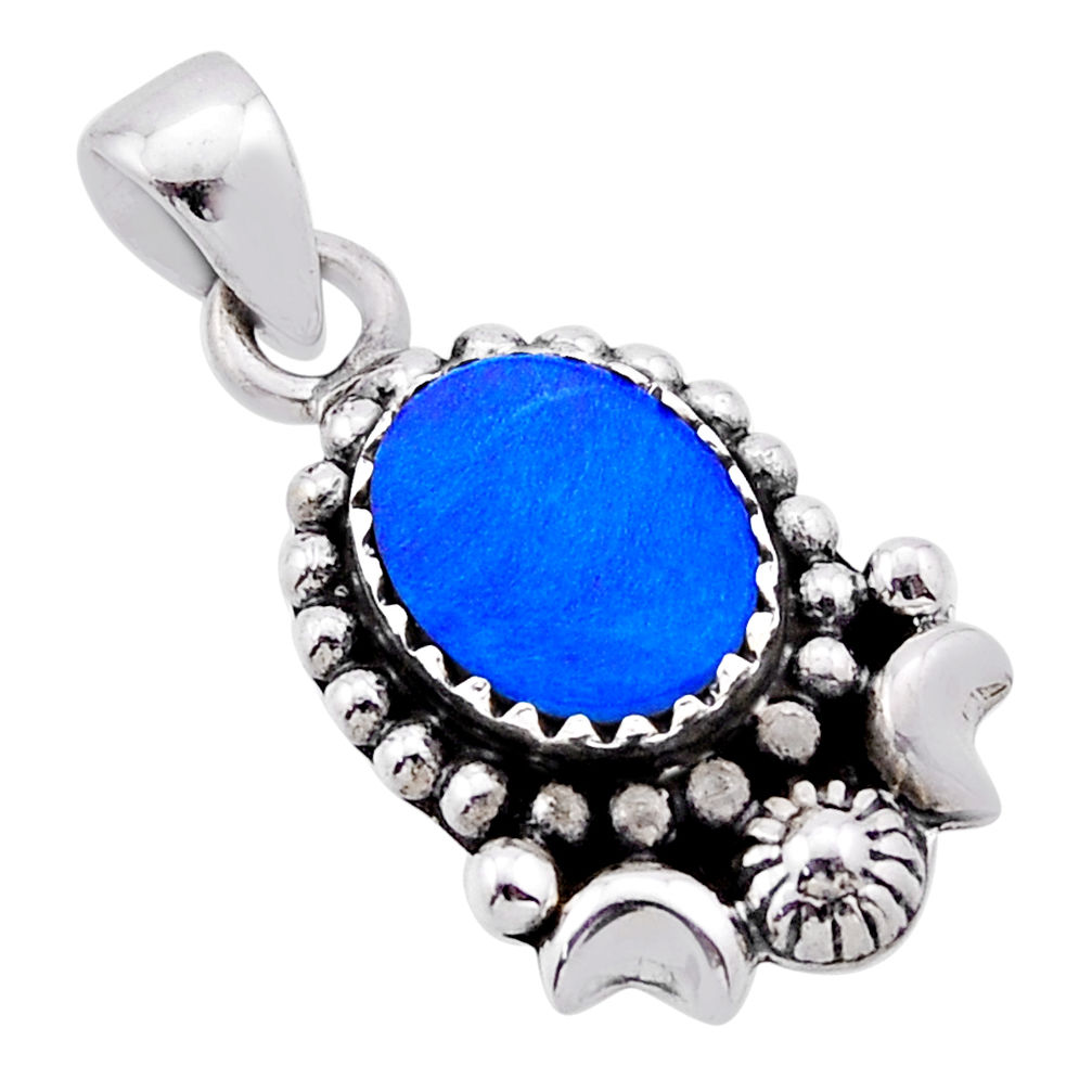 925 sterling silver 2.11cts natural blue doublet opal australian pendant n54075