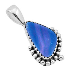 925 sterling silver 3.76cts natural blue doublet opal australian pendant n54090