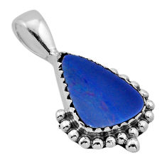 925 sterling silver 3.05cts natural blue doublet opal australian pendant n54099