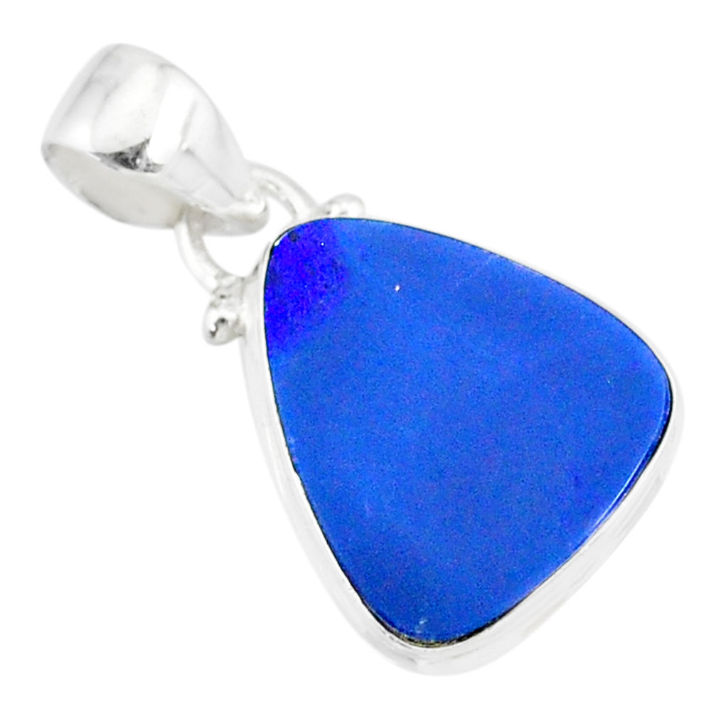 925 sterling silver 8.10cts natural blue doublet opal australian pendant r86197