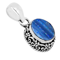925 sterling silver 3.30cts natural blue doublet opal australian pendant y63775