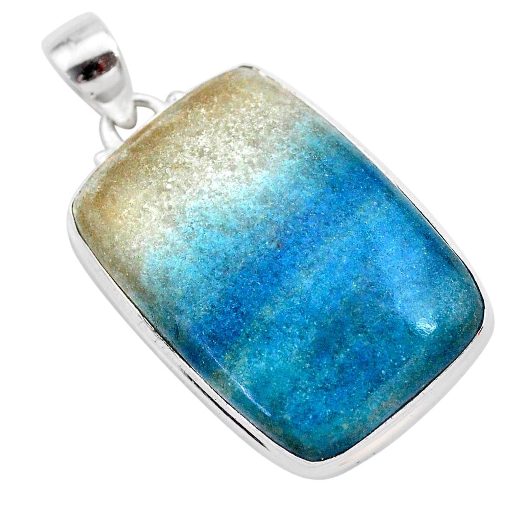 925 sterling silver 29.35cts natural blue dumorite (dumortierite) pendant t28643