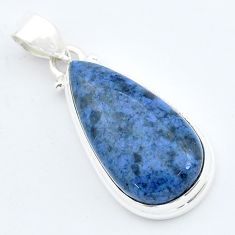 925 sterling silver 14.62cts natural blue dumortierite pear pendant u59116