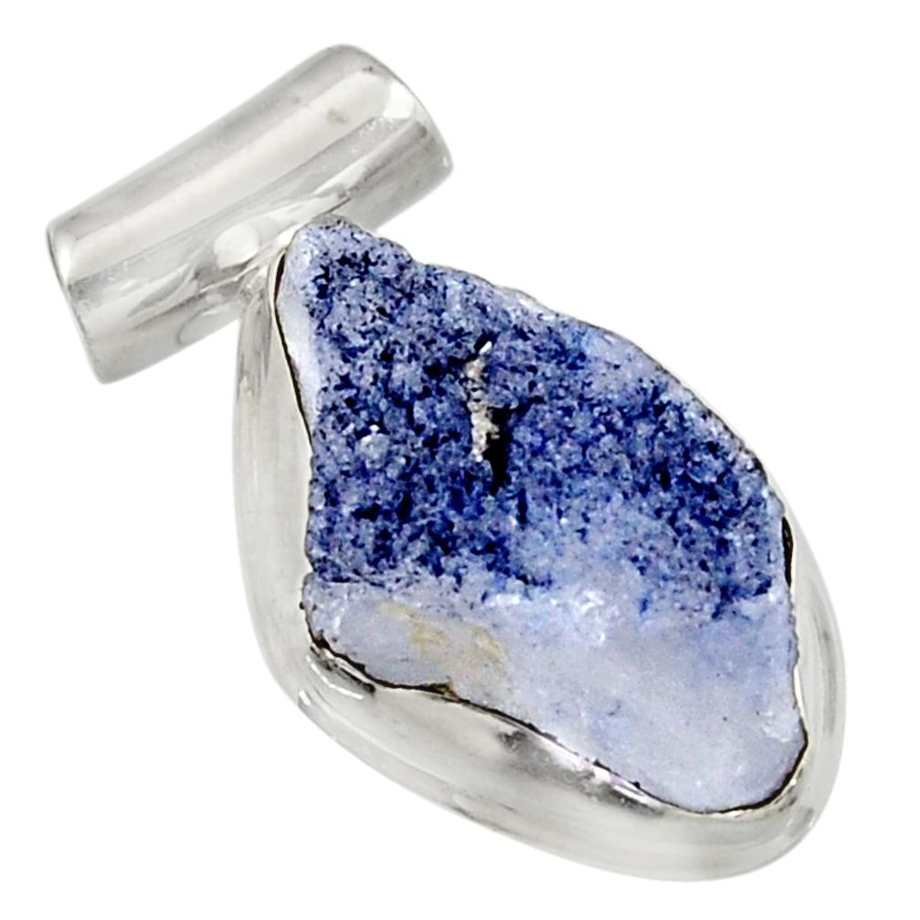 925 sterling silver 23.68cts natural blue dumortierite pendant jewelry d43448