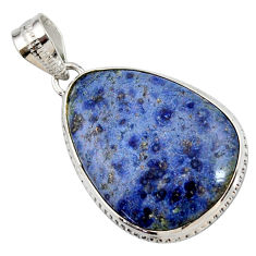 925 sterling silver 17.57cts natural blue dumortierite pendant jewelry r27748