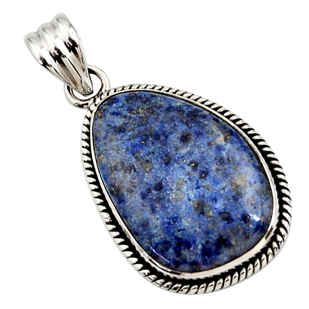 925 sterling silver 20.07cts natural blue dumortierite pendant jewelry r27993