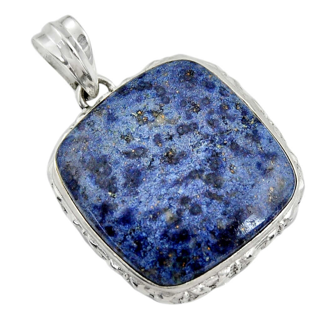 925 sterling silver 26.16cts natural blue dumortierite pendant jewelry r30585