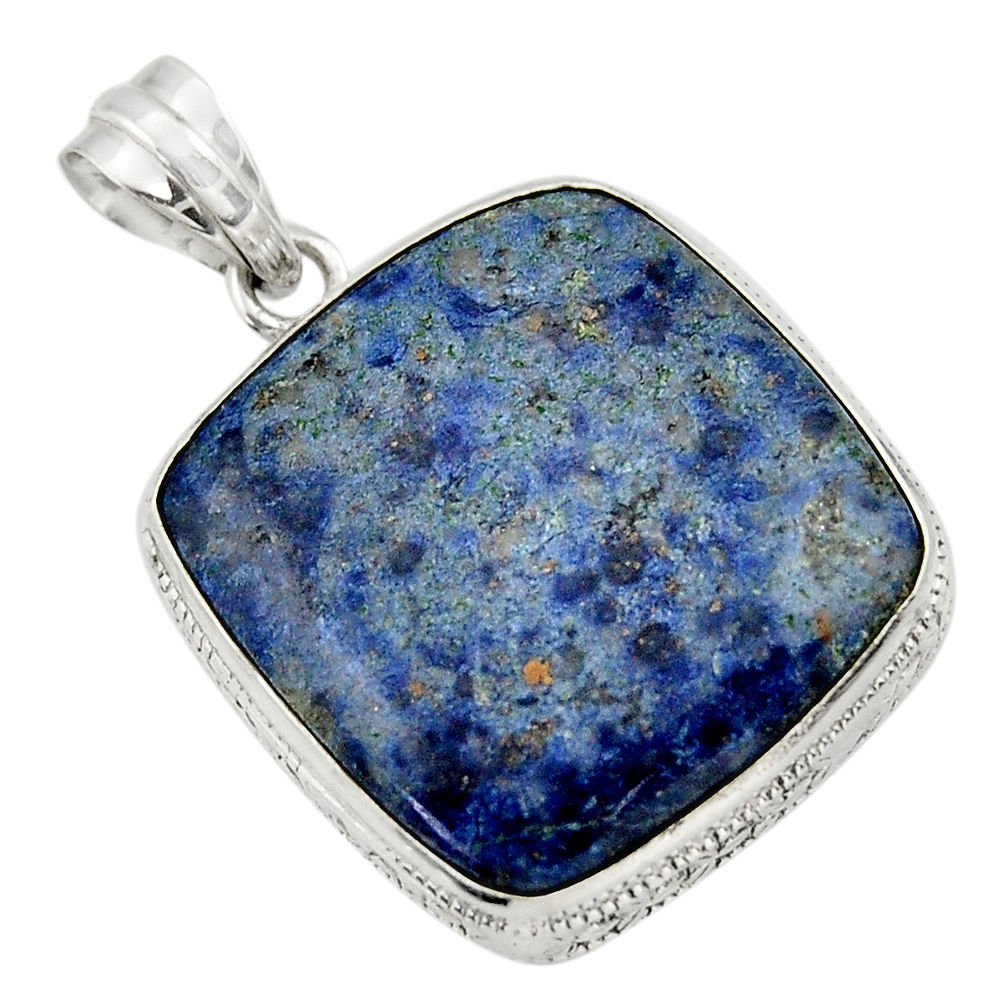 925 sterling silver 25.28cts natural blue dumortierite pendant jewelry r31884