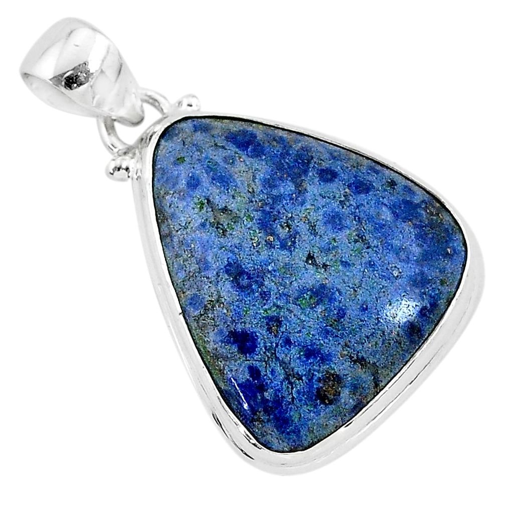925 sterling silver 15.65cts natural blue dumortierite pendant jewelry r94744