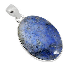 925 sterling silver 17.42cts natural blue dumortierite pendant jewelry y77466