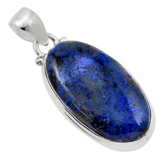 925 sterling silver 14.95cts natural blue dumortierite pendant jewelry y90578