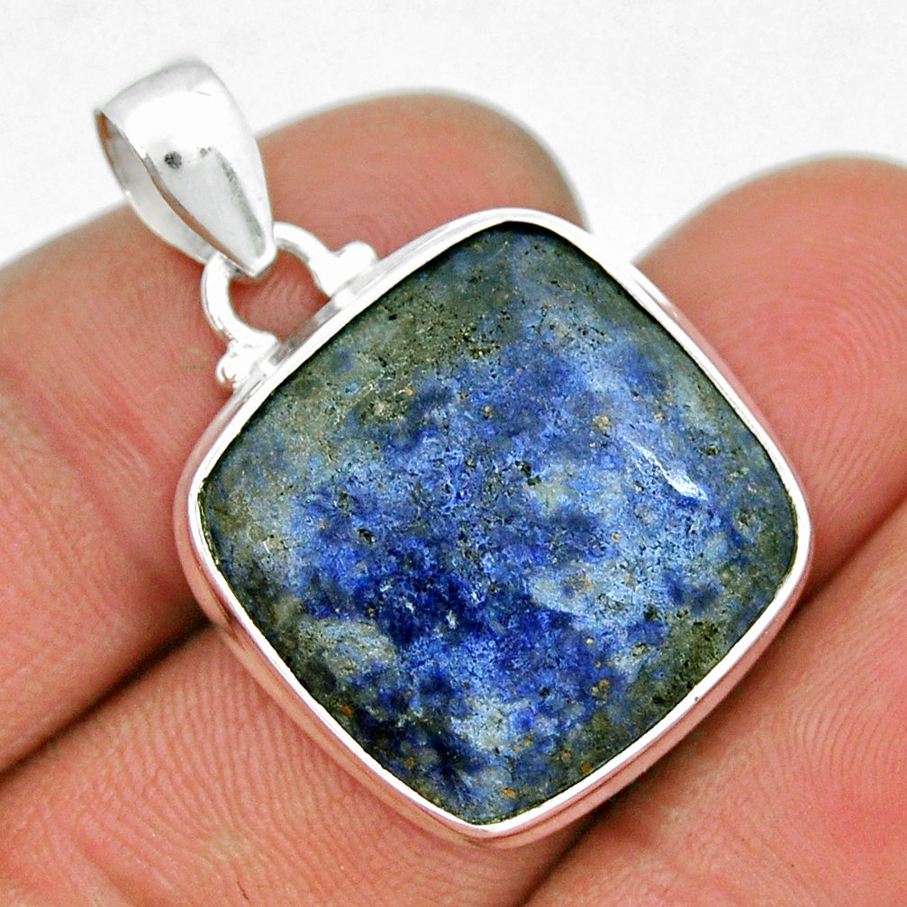 925 sterling silver 16.85cts natural blue dumortierite pendant jewelry y9291