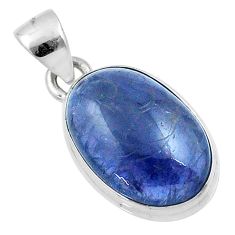 925 sterling silver 9.29cts natural blue iolite oval pendant jewelry u21795