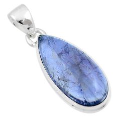 925 sterling silver 10.08cts natural blue iolite pear pendant jewelry u21819