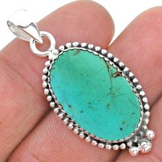925 sterling silver 13.04cts natural blue kingman turquoise oval pendant u80139