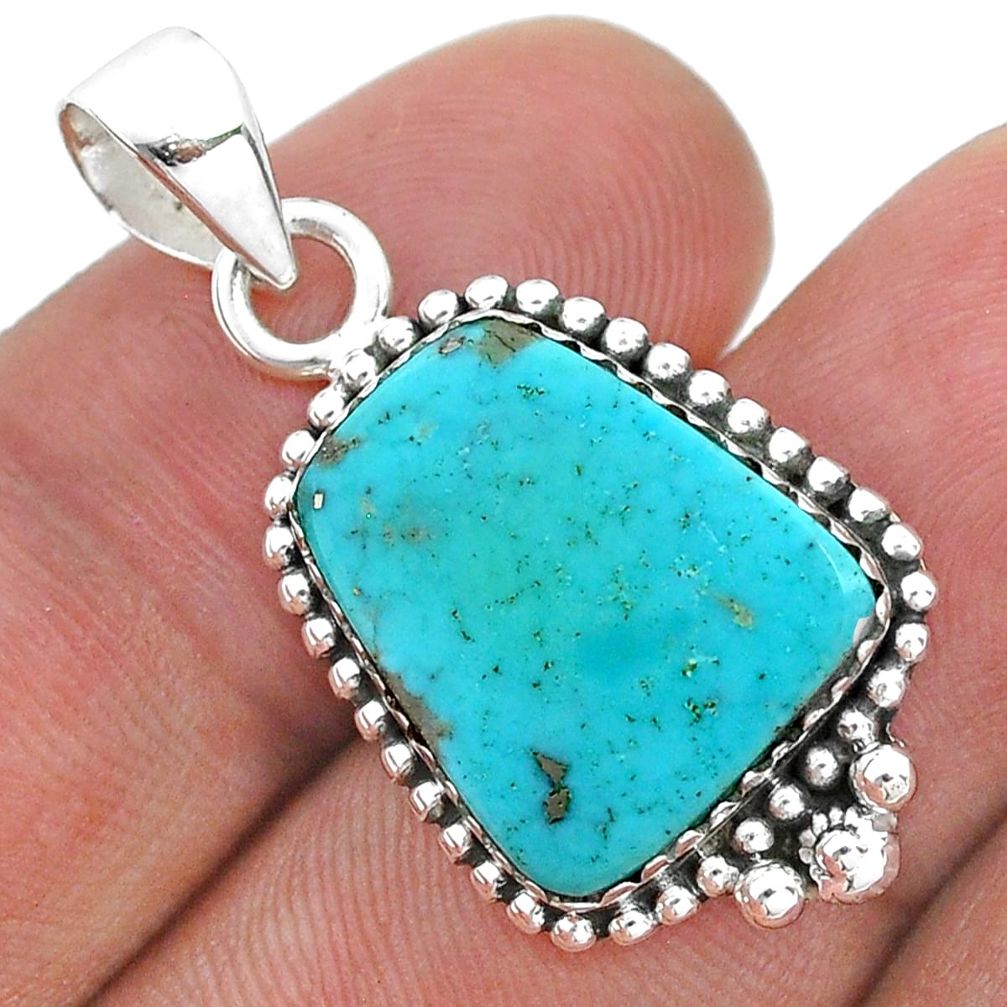 925 sterling silver 10.35cts natural blue kingman turquoise pendant u80128