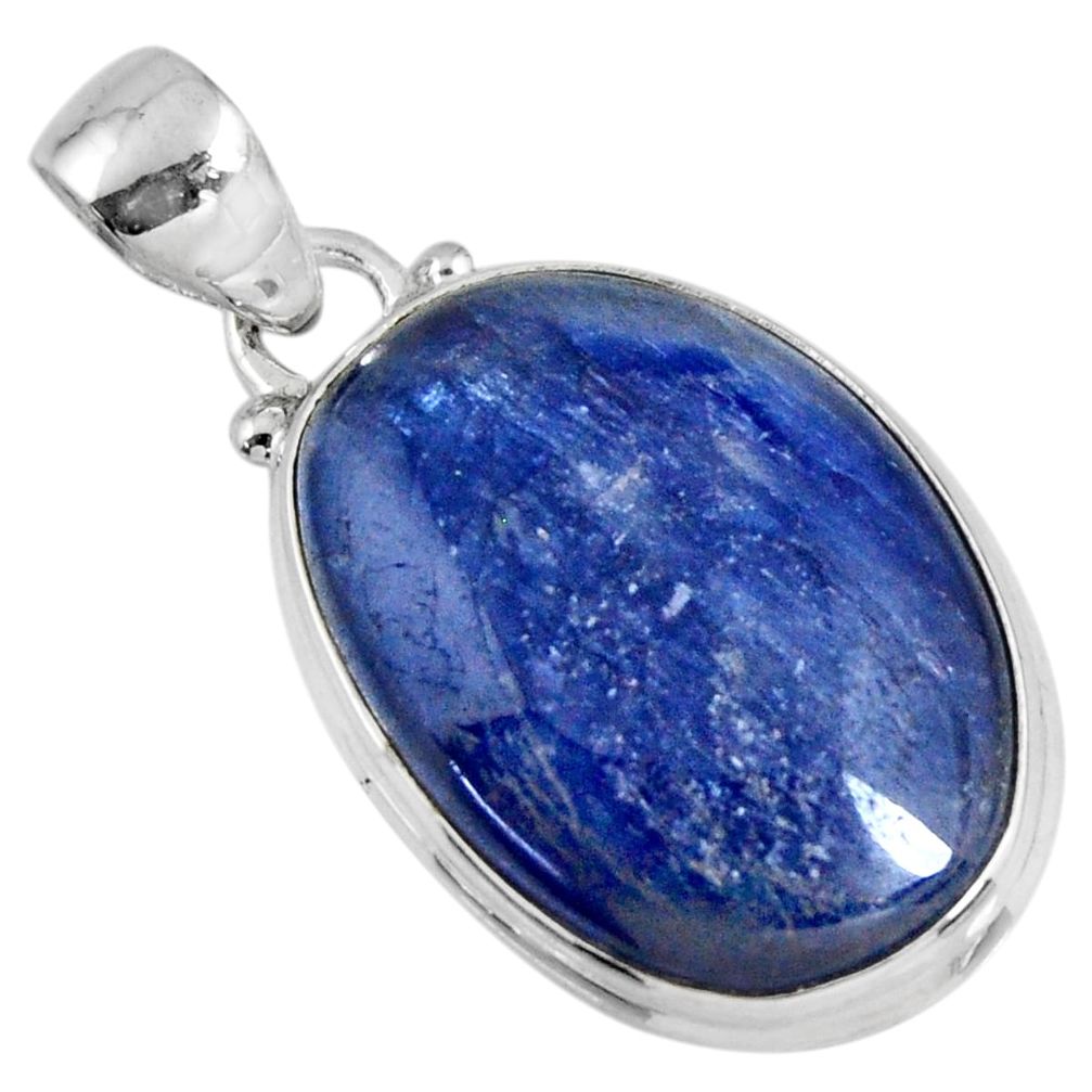 925 sterling silver 19.07cts natural blue kyanite fancy pendant jewelry r56042