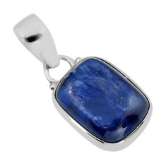 925 sterling silver 9.86cts natural blue kyanite octagan pendant jewelry y82079