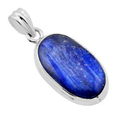 925 sterling silver 16.99cts natural blue kyanite oval pendant jewelry n51568