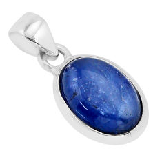 925 sterling silver 6.61cts natural blue kyanite oval pendant jewelry y64729