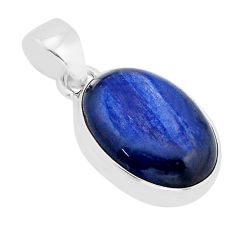 925 sterling silver 12.36cts natural blue kyanite oval pendant jewelry y66973