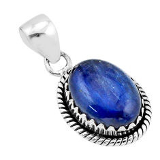 925 sterling silver 6.24cts natural blue kyanite oval pendant jewelry y71189