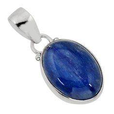 925 sterling silver 12.17cts natural blue kyanite oval pendant jewelry y80414