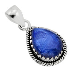 925 sterling silver 5.95cts natural blue kyanite pear pendant jewelry y77997