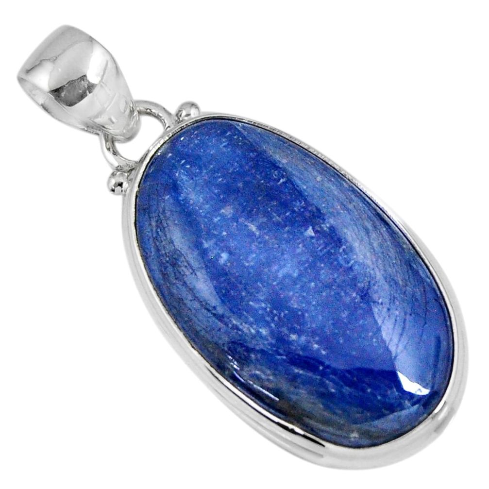 925 sterling silver 19.57cts natural blue kyanite pendant jewelry r56044