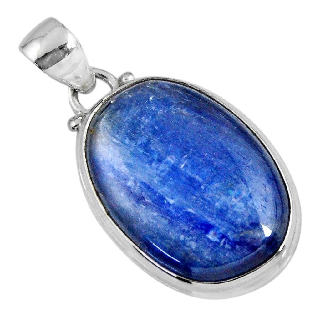 925 sterling silver 21.48cts natural blue kyanite pendant jewelry r56053