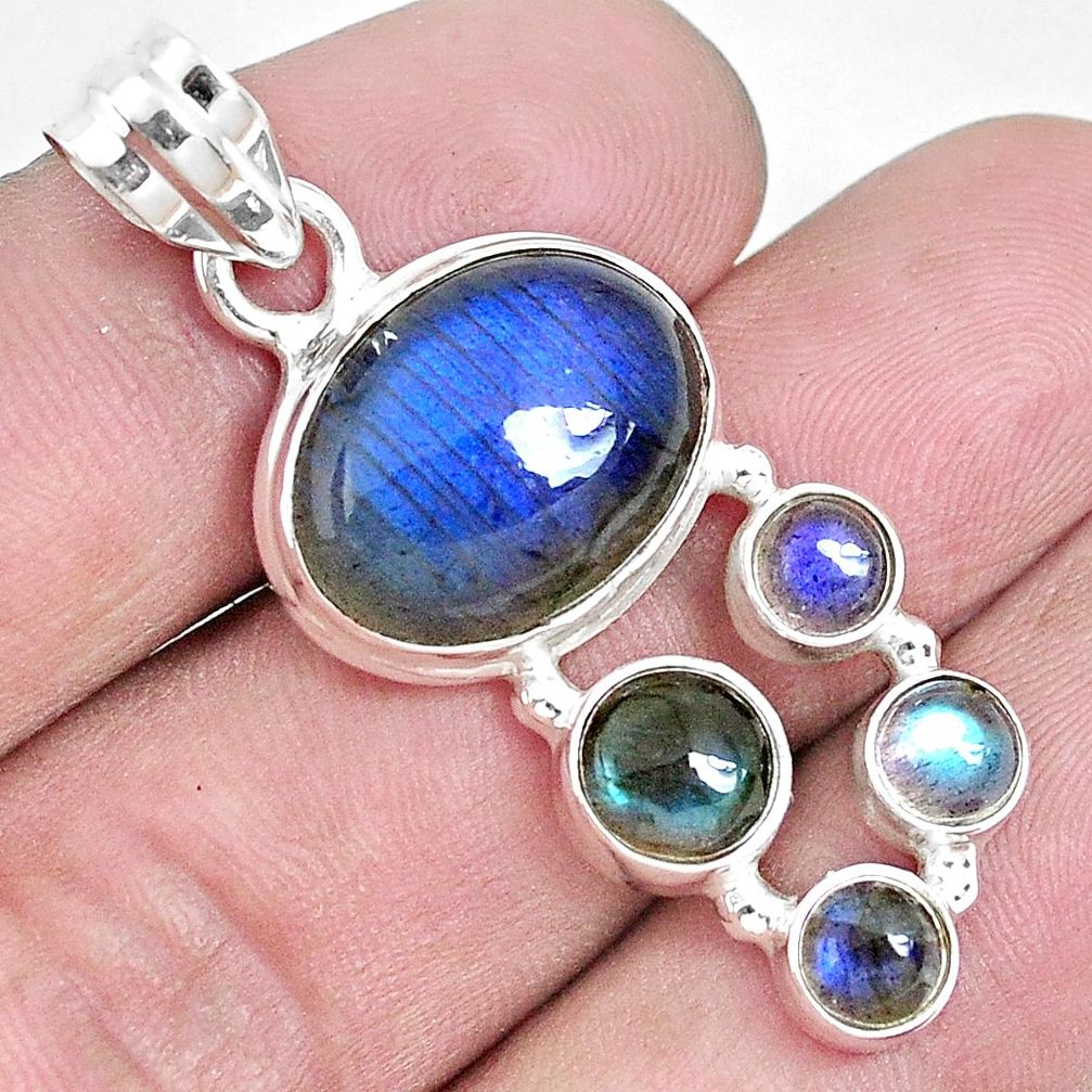 ver 14.12cts natural blue labradorite pendant jewelry p29029