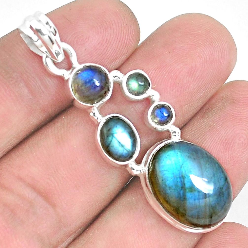 ver 15.66cts natural blue labradorite pendant jewelry p39824