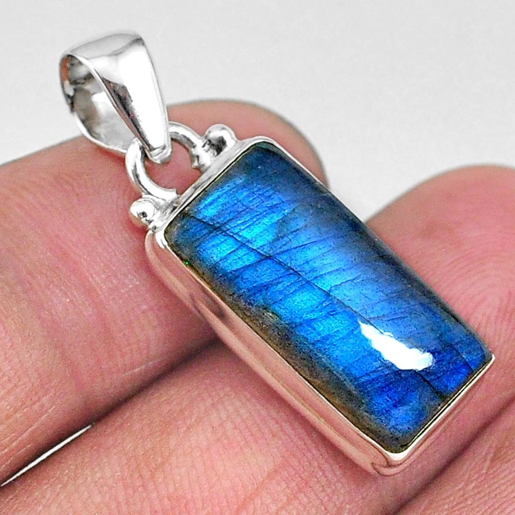 925 sterling silver 8.69cts natural blue labradorite pendant jewelry t11053