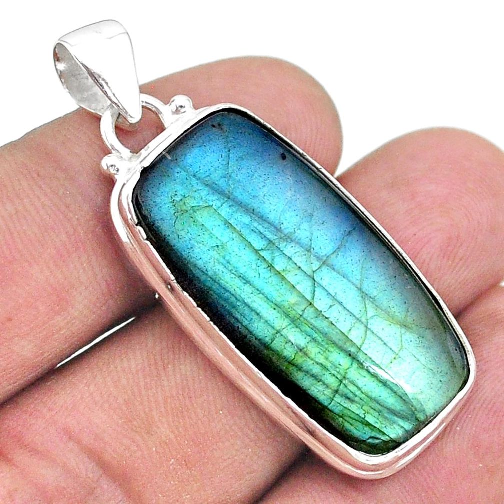 925 sterling silver 21.42cts natural blue labradorite pendant jewelry t39777