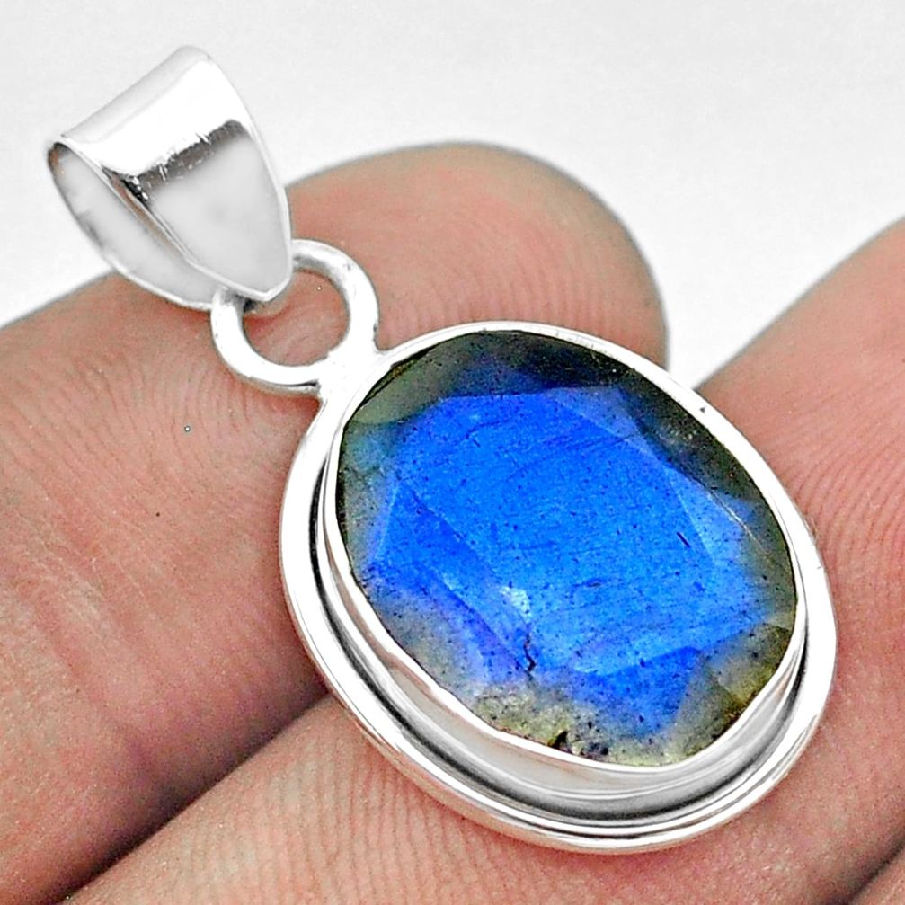 925 sterling silver 8.73cts natural blue labradorite pendant jewelry t53617