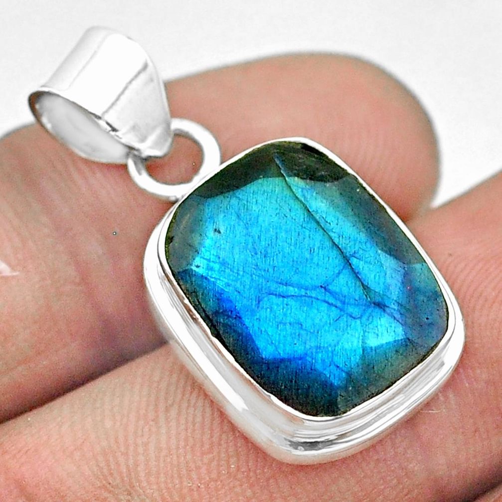925 sterling silver 10.13cts natural blue labradorite pendant jewelry t53620